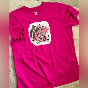 Breast Cancer with football awareness design Badger Brand.
